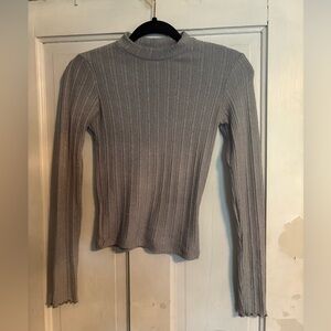 Hollister Gray Mock Neck Ribbed Sweater XS
